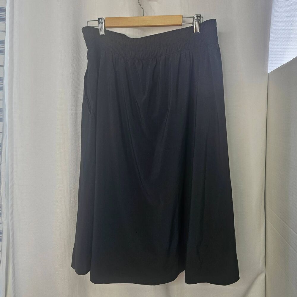 Athleta Black A-Line Skirt With Pockets Midi Strings Womens Size 22 - Picture 11 of 12